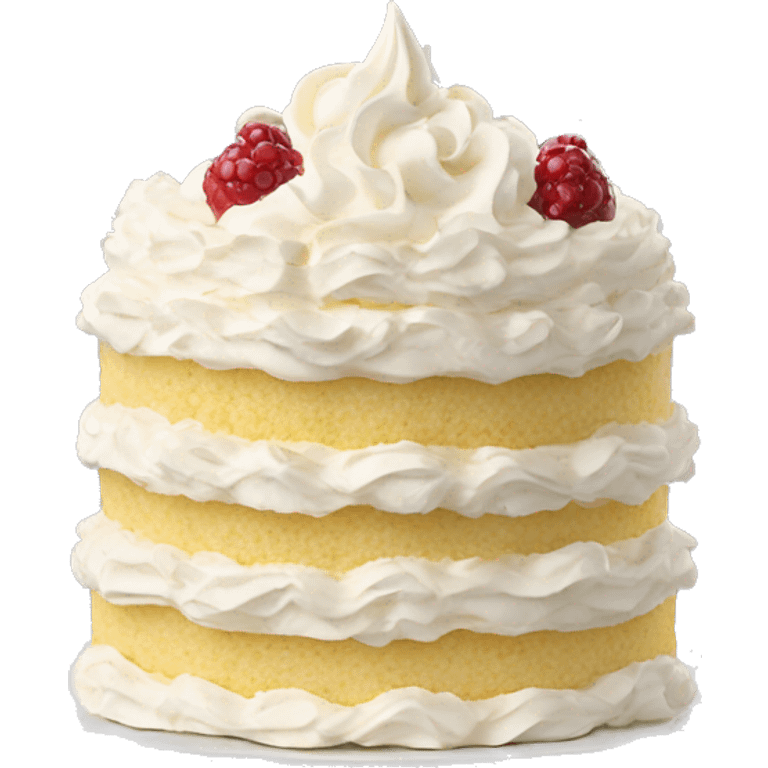 Realistic luxurious vanilla chantilly cake with three layers emoji