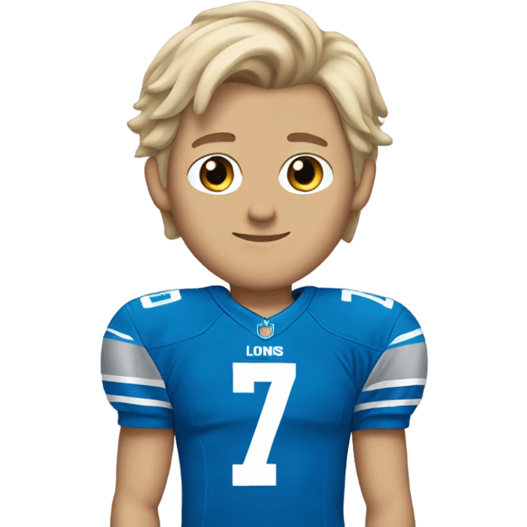 Dirty blonde short hair white male 17 year old in Detroit lions jersey  emoji