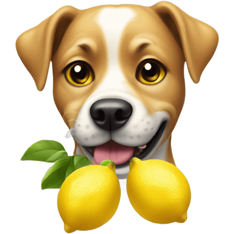 Dog, squeezing lemons emoji