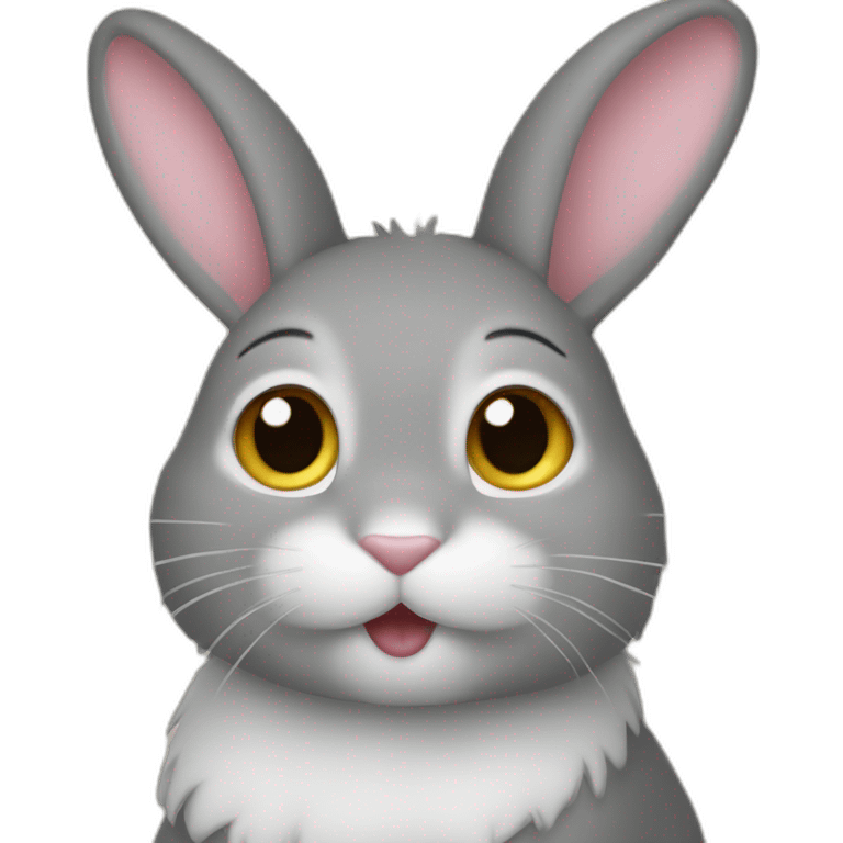 Lapin sur un chat emoji