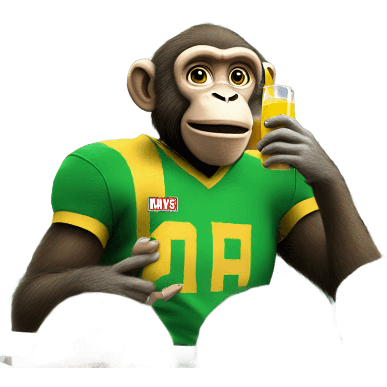 Drinking monkey at a packers game emoji