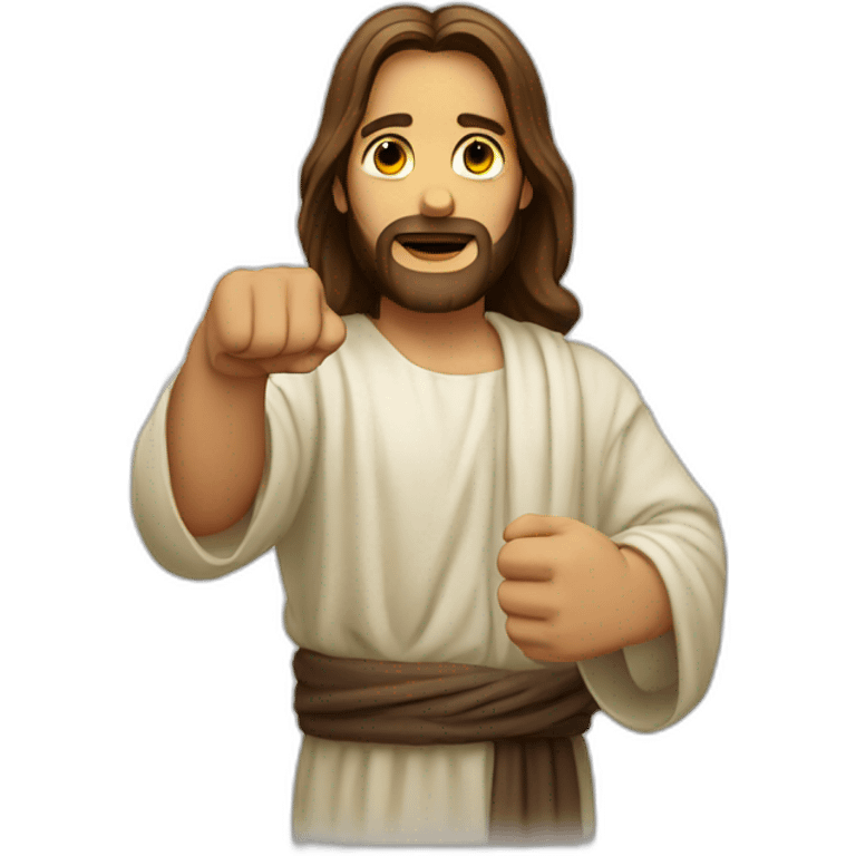 jesus holding up closed fist emoji