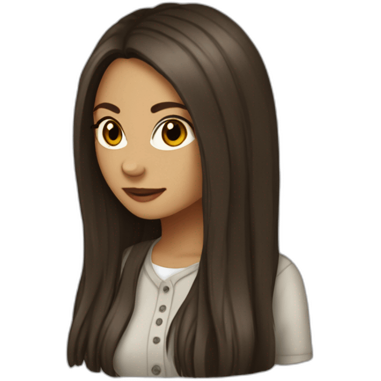 Elena Gilbert with long hair and a ribbed button-down t-shirt emoji