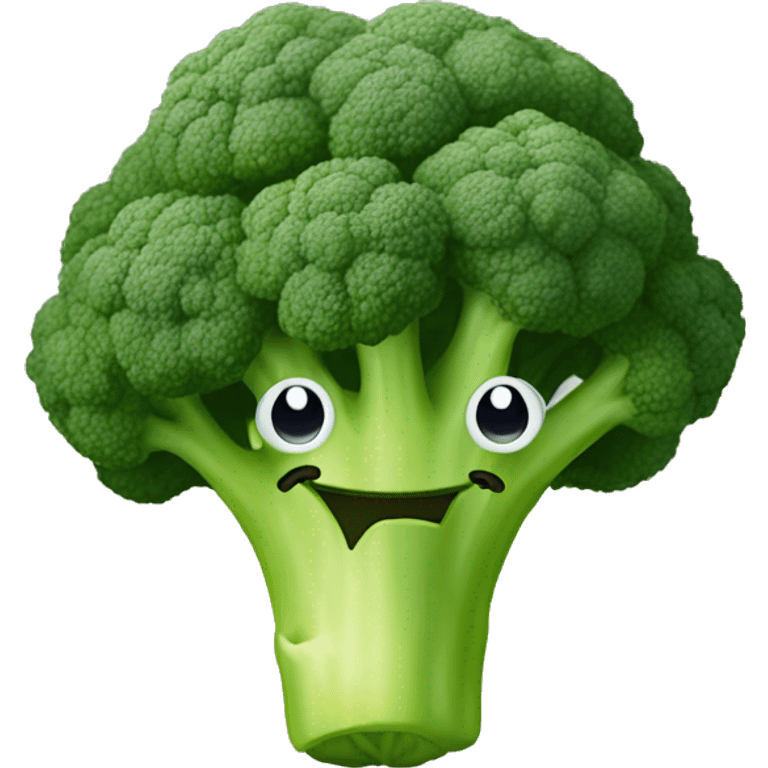 Broccoli with a big smily face emoji