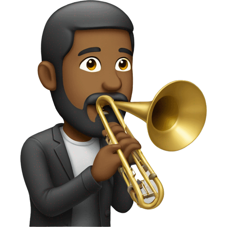 bearded man playing trombone emoji