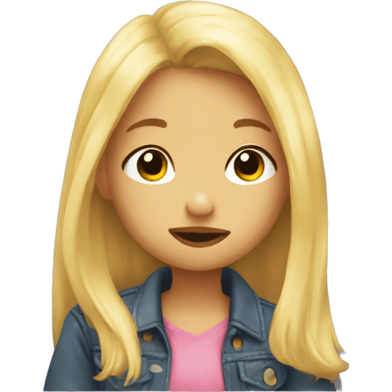 Blond girl sending kiss  emoji