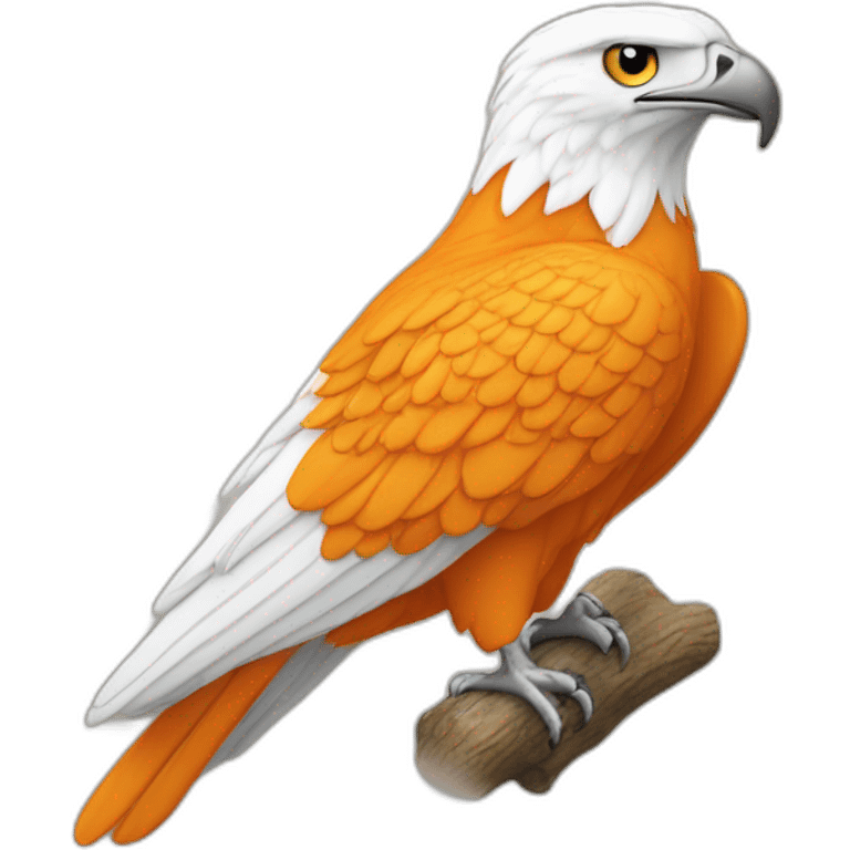 aigle orange blanc survole le globe trrestre emoji