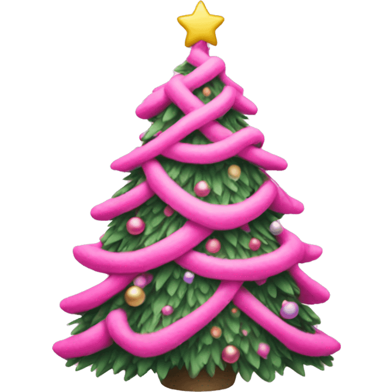 Pink Christmas tree emoji