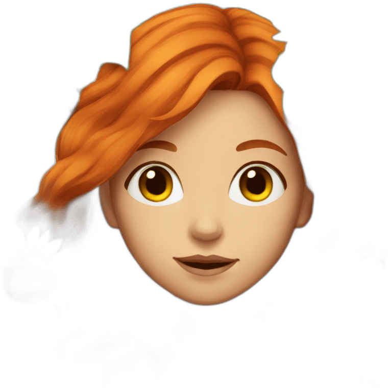 red-haired girl with a sunflowers emoji