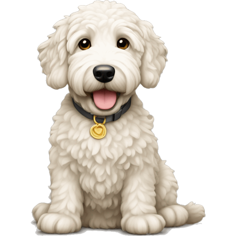 White gold golden doodle emoji