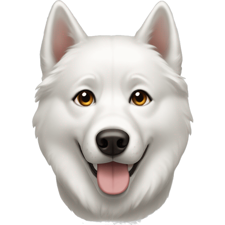 White husky dog with brown eyes  emoji