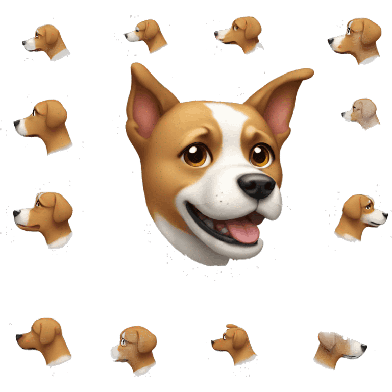 Dog doing a dog emoji