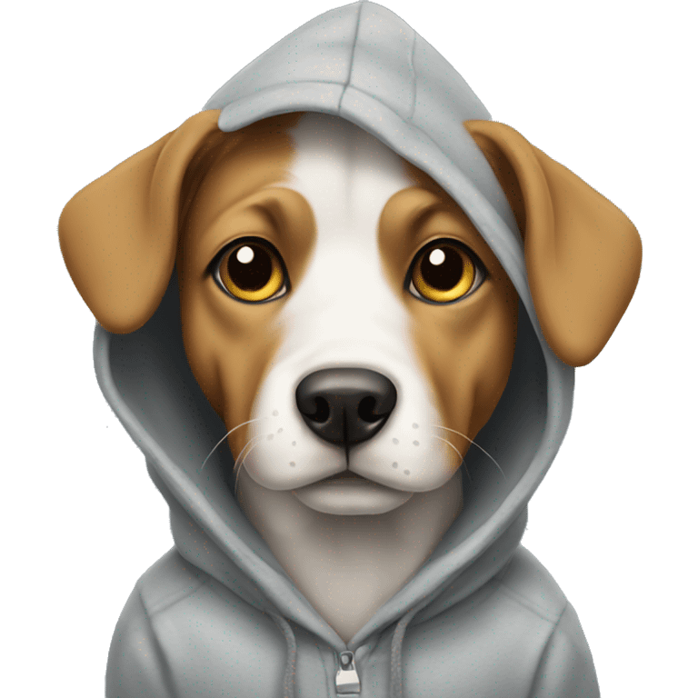 dog wearing a hoodie emoji