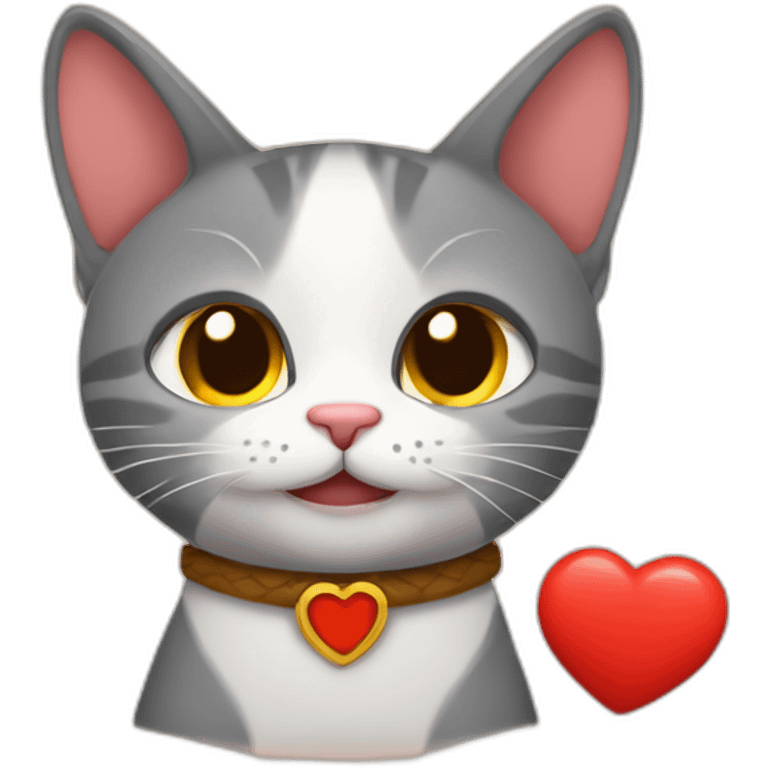 Gato Tierra y corazones emoji