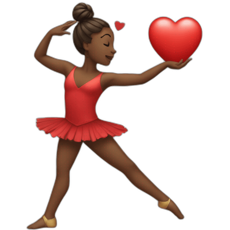 The dancer shows a heart emoji