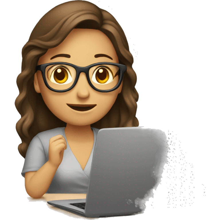 mujer editando vídeos en laptop  emoji