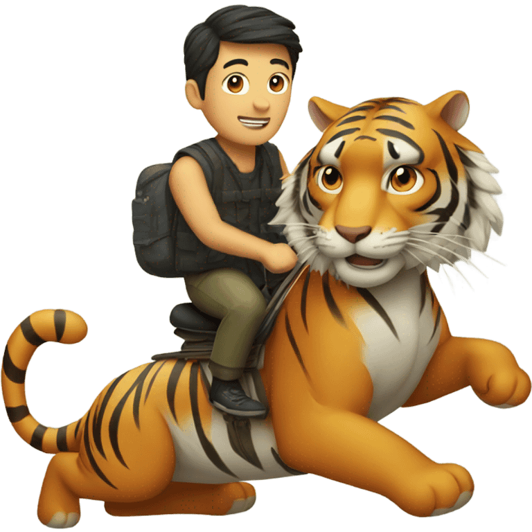 A Chinese guy riding a tiger  emoji