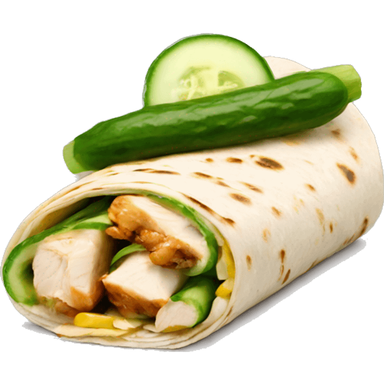 Chicken wrap with cucumbers emoji