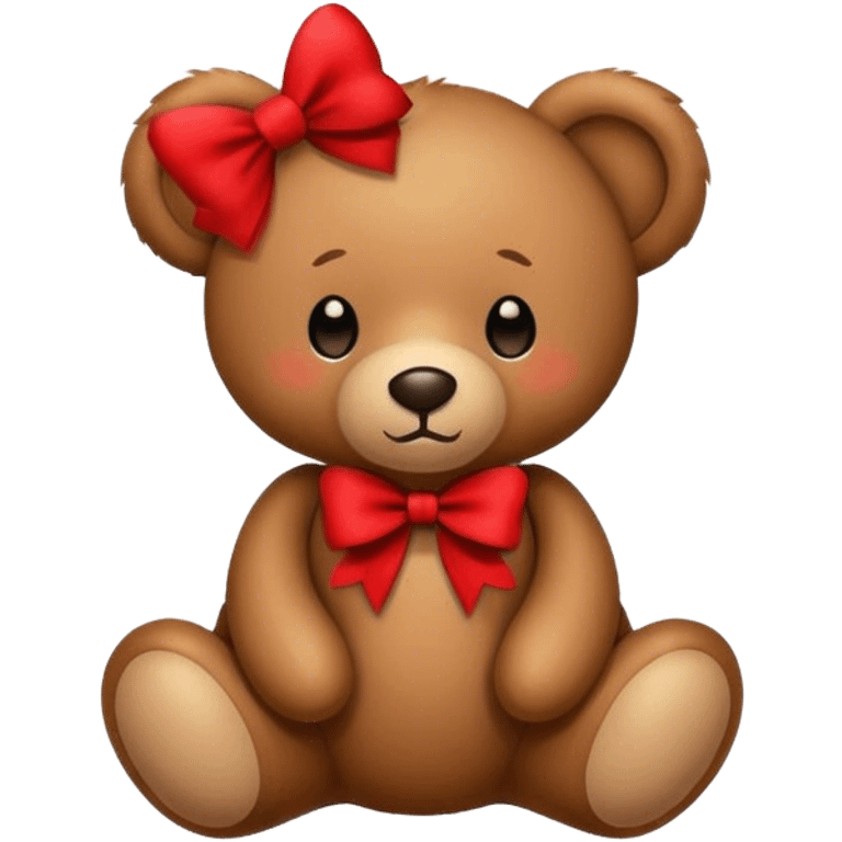 teddy bear with bow brown art emoji