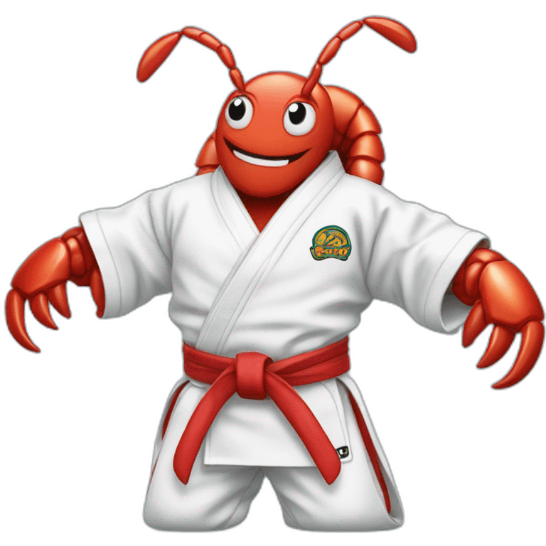 Lobster wearing Jiu-Jitsu gi emoji