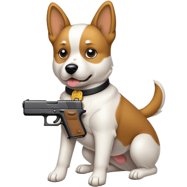 Dog with a Glock emoji