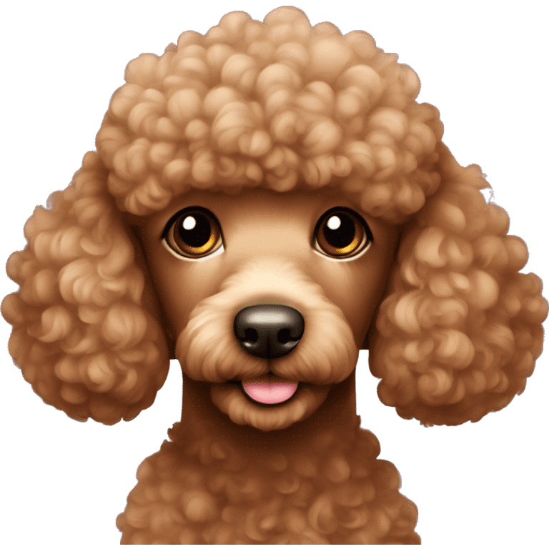 poodle marrom  com corações emoji