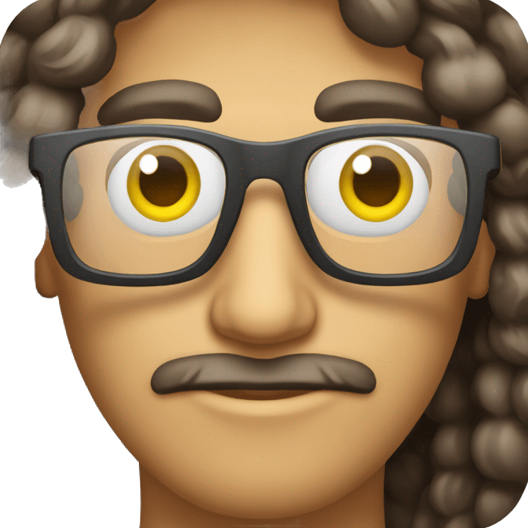 Hombre enojado con lentes emoji