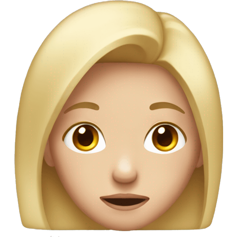 Blonde girl embarrassed with red face emoji