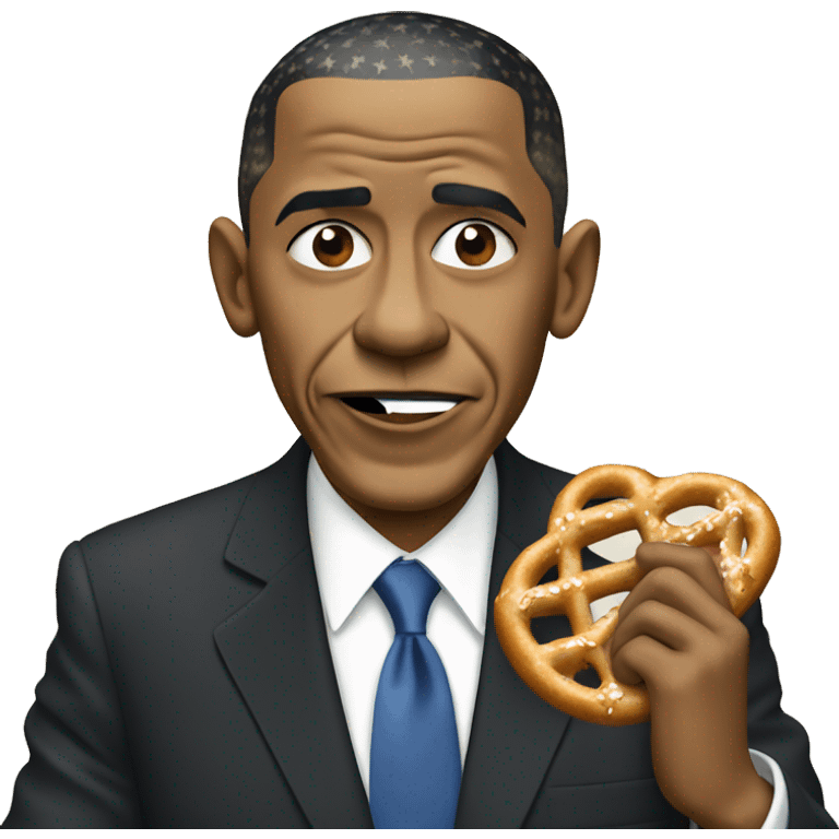 Obama eating pretzels emoji