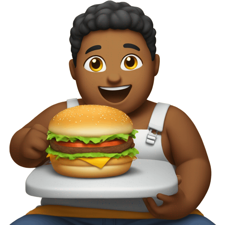 fat dominican kid eating a burger emoji