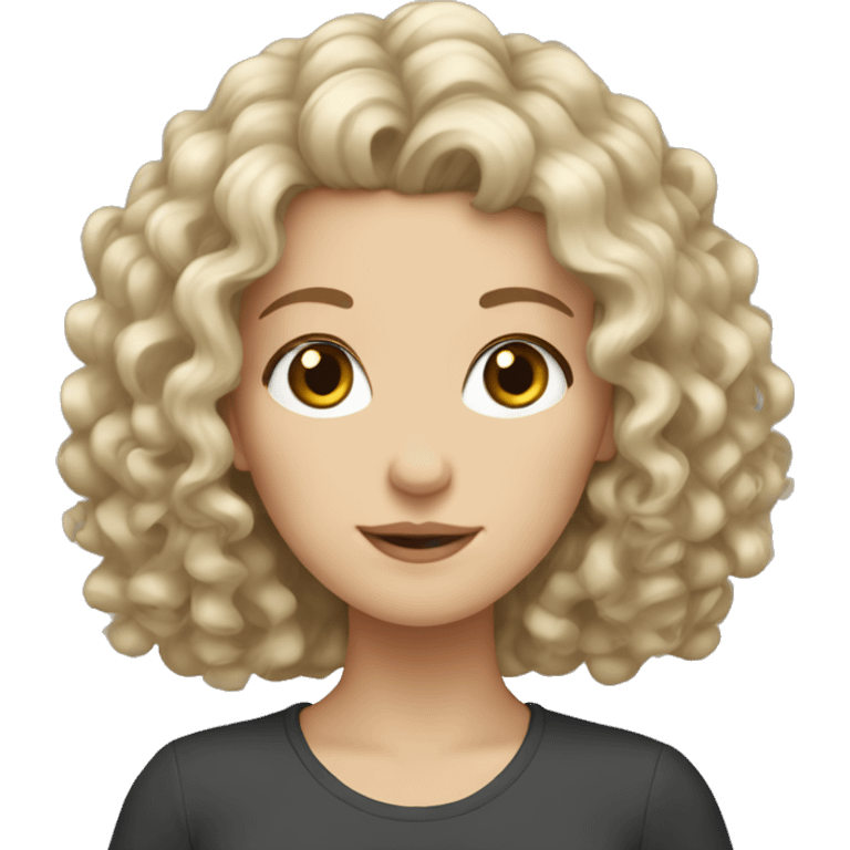 white girl with curly hair emoji