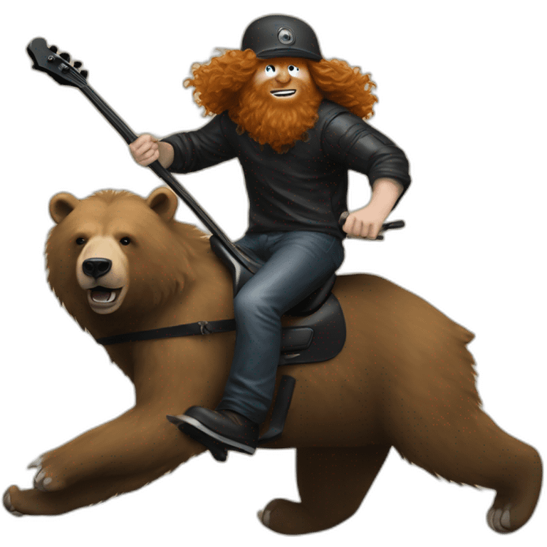 Dave Mustaine ridding a bear emoji