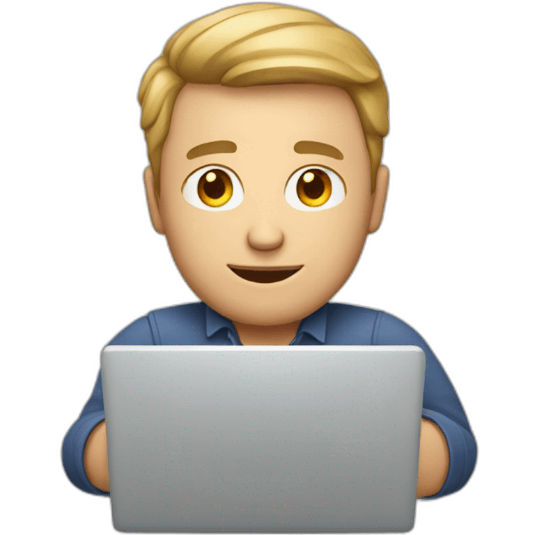 adult white guy with laptop emoji