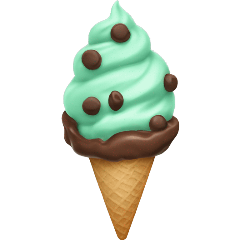 Ice cream mint chocolate chip emoji