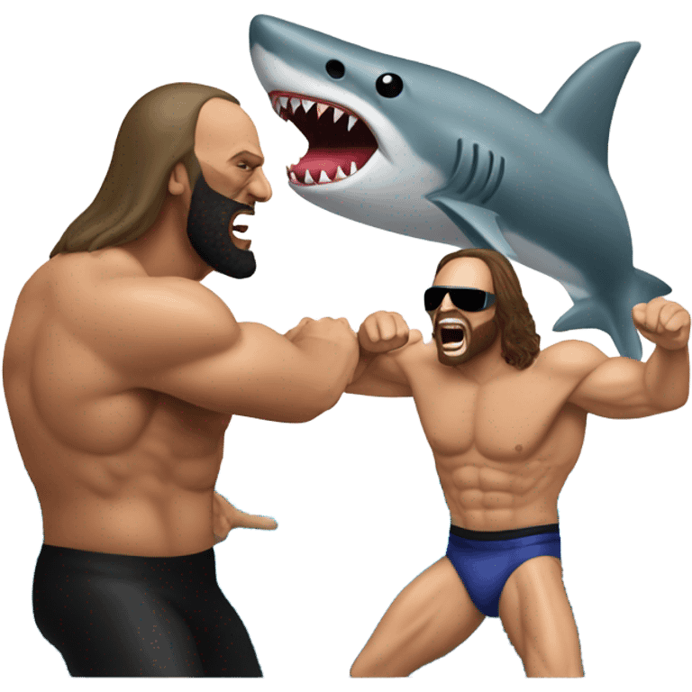 Randy savage fighting a shark emoji