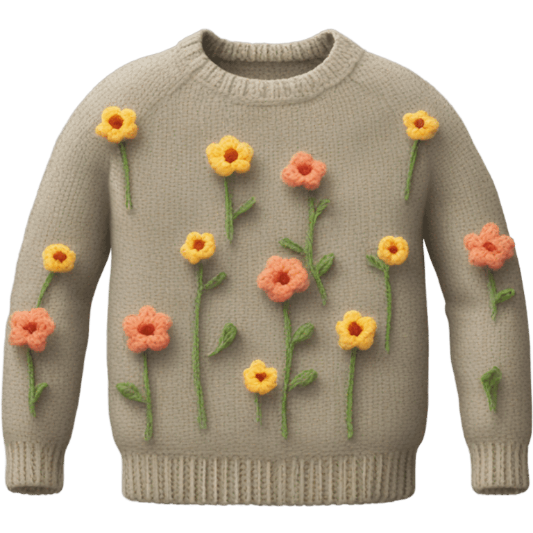 Floral sweatshirt knitting  emoji