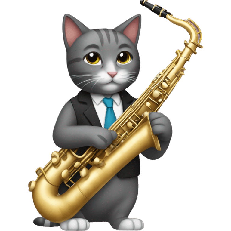 A cat with an saxophone  emoji