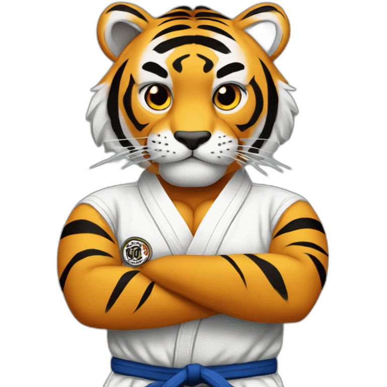 Tiger jiu jitsu with his arms crossed emoji