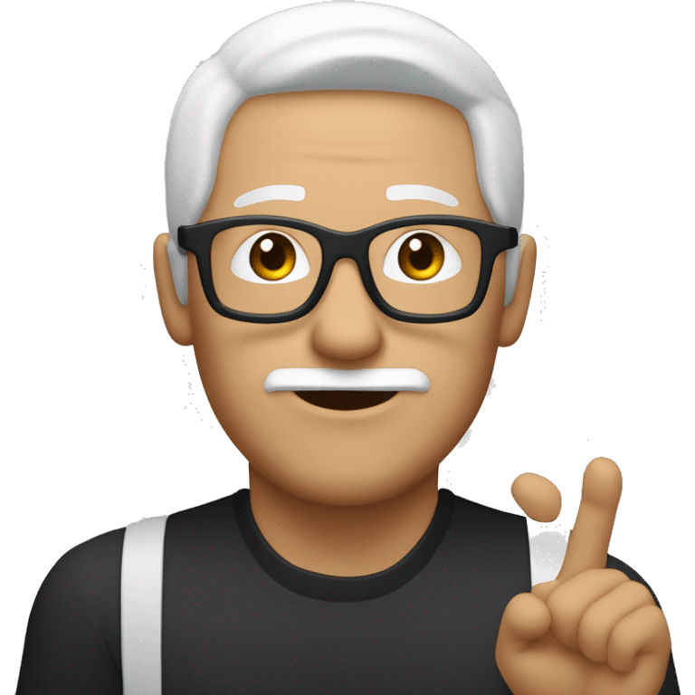 a man who wears a eyeband colour is black doing a 1 hand fingercross white haired guy his name is gojo emoji