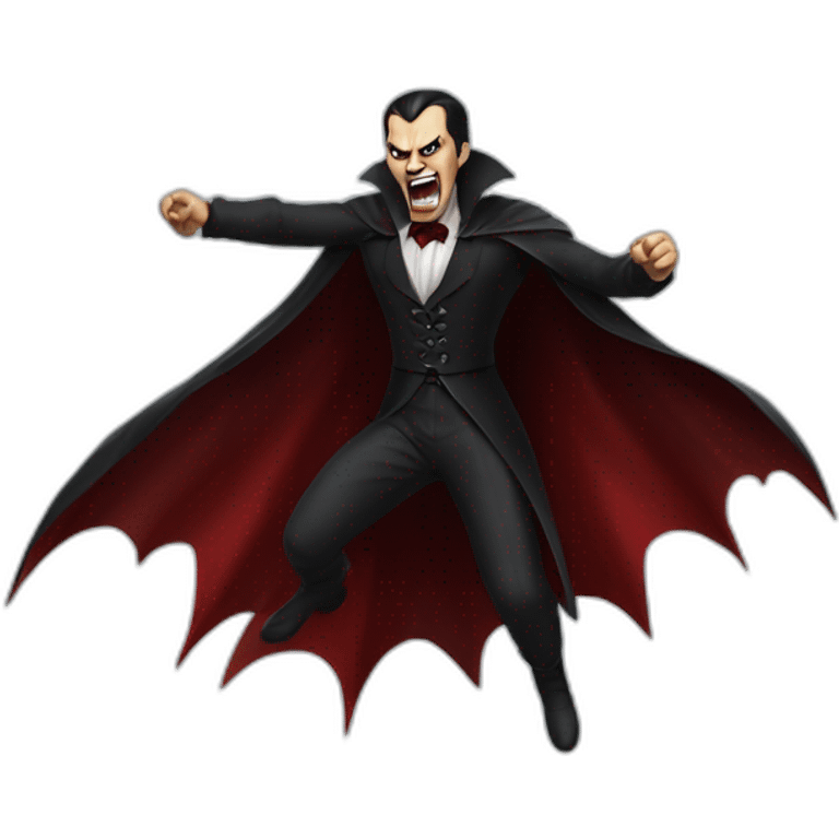 angry dracula falling down hyperrealistic emoji