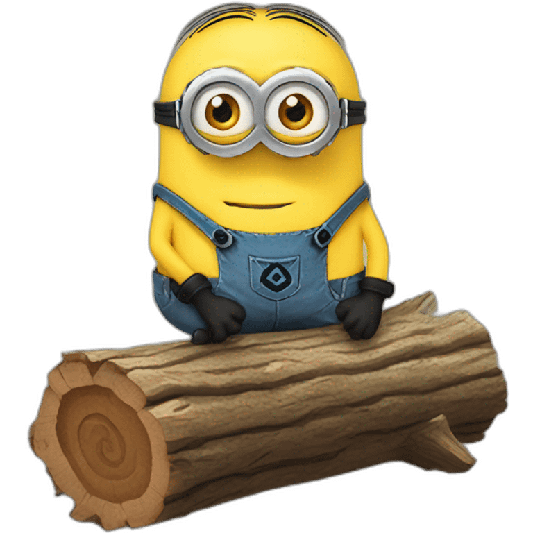 minion hugging log emoji