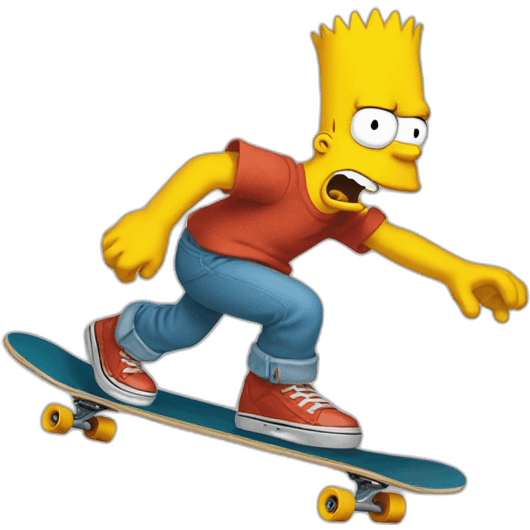 Bart Simpson fait du skateboard emoji