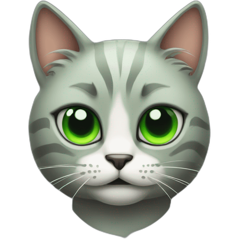 Evil cat with Green eyes  emoji