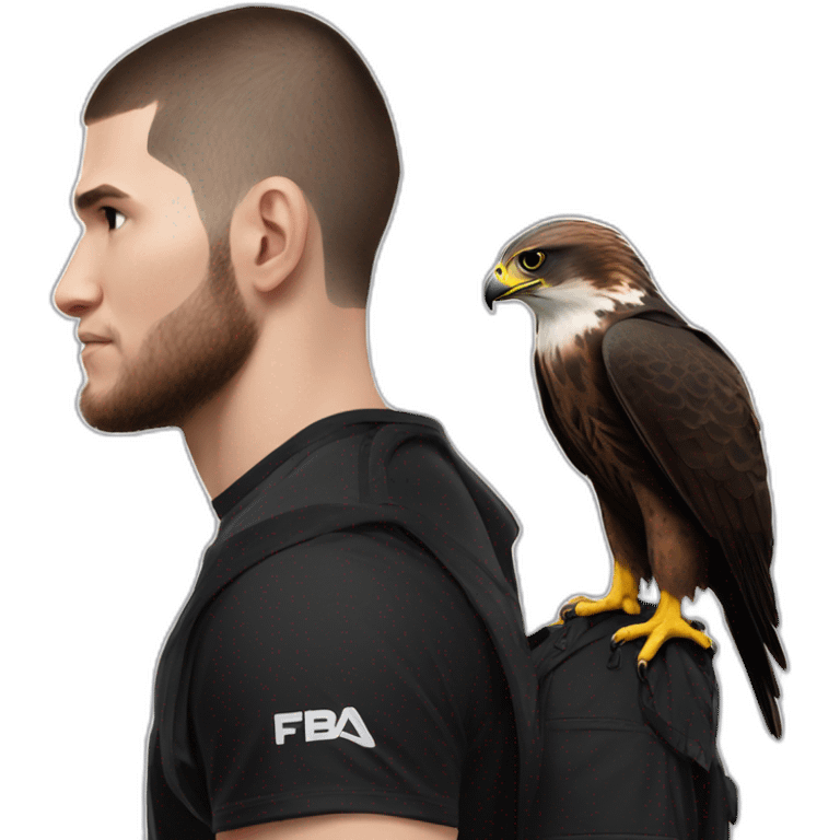 Falcon on the shoulder of khabib nurmagomedov  emoji