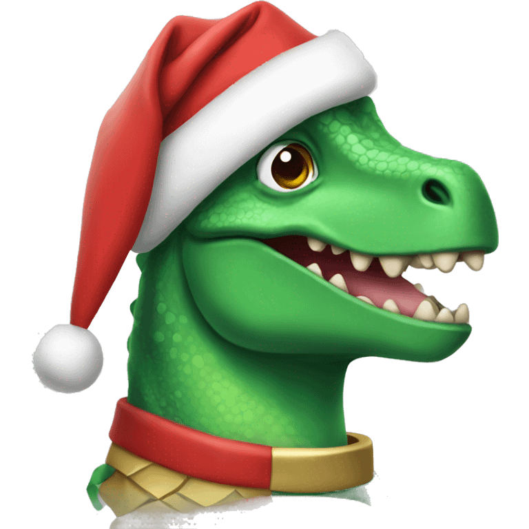 Christmas dinosaur emoji