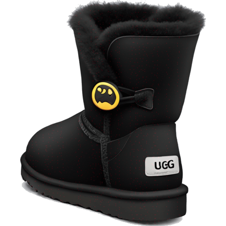 Ugg mini boot black with black fur emoji