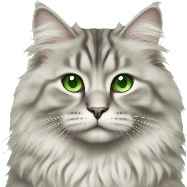 Siberian cat  with green eyes sitting emoji