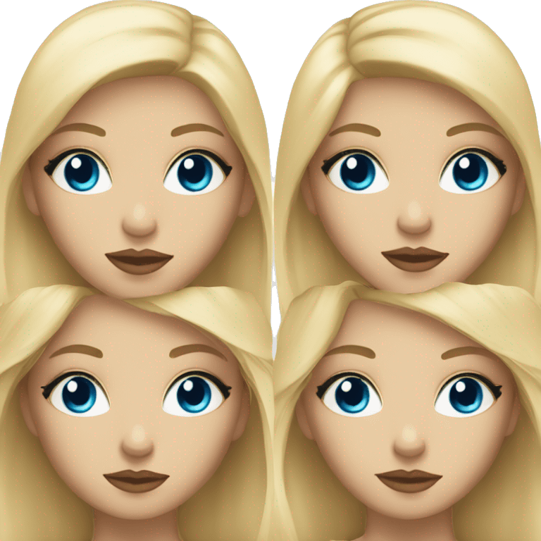 Blonde girl with blue eyes, and skinny , and with makeup  emoji