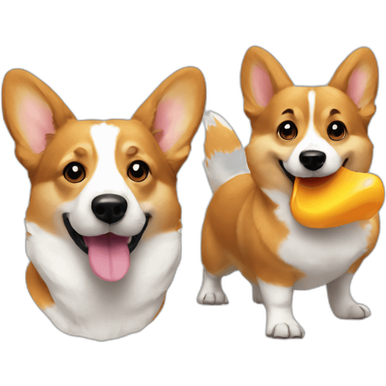 corgi and a duck emoji