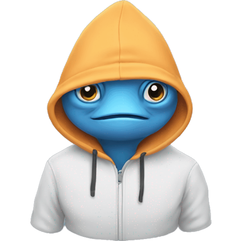 Fish wearing a hoodie emoji